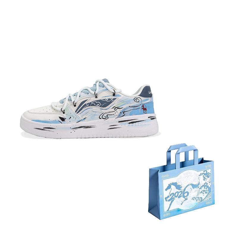 Li Ning Sycee V3 Износостойкие Легкие Низкие Кеды для Скейтборда Мужские Сине-Белые AGCT339-4(коробка)