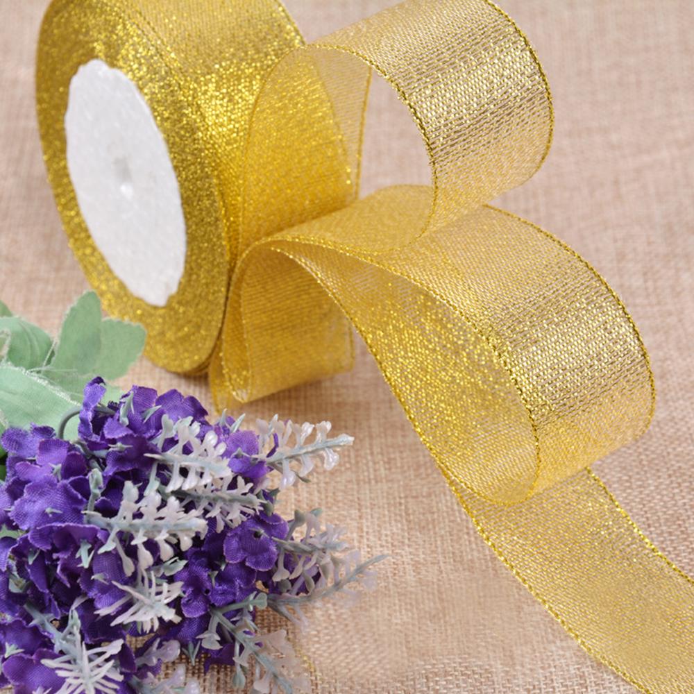 1 шт. золото/серебро шелковая атласная органза блестящая лента 0,6-5 см луковый пояс для свадебного торта подарочная упаковка