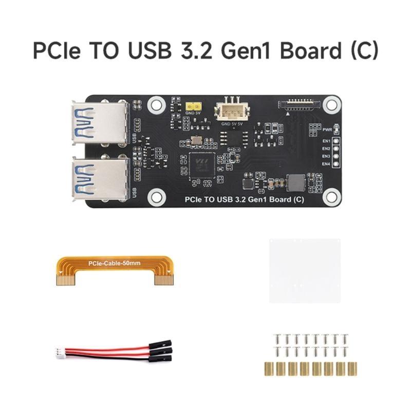 PCIe to USB3.2 Expansion Board, PCIe To 4 Port USB3.2 5Gbps Fast Speed Transfer Adapter Board Drivefree