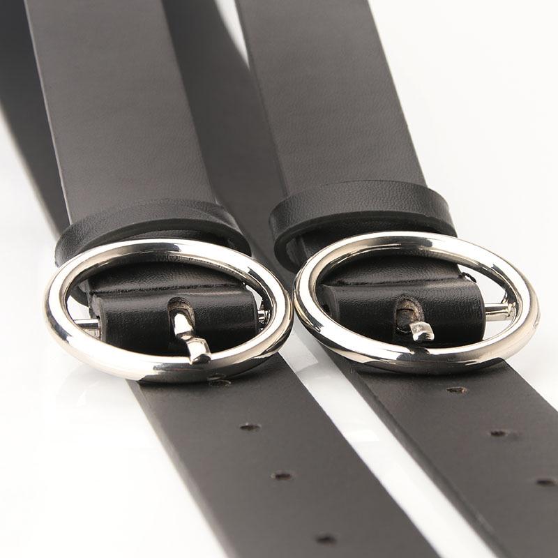 Women Black Classic Alloy Buckle Belt For Jeans Casual Style