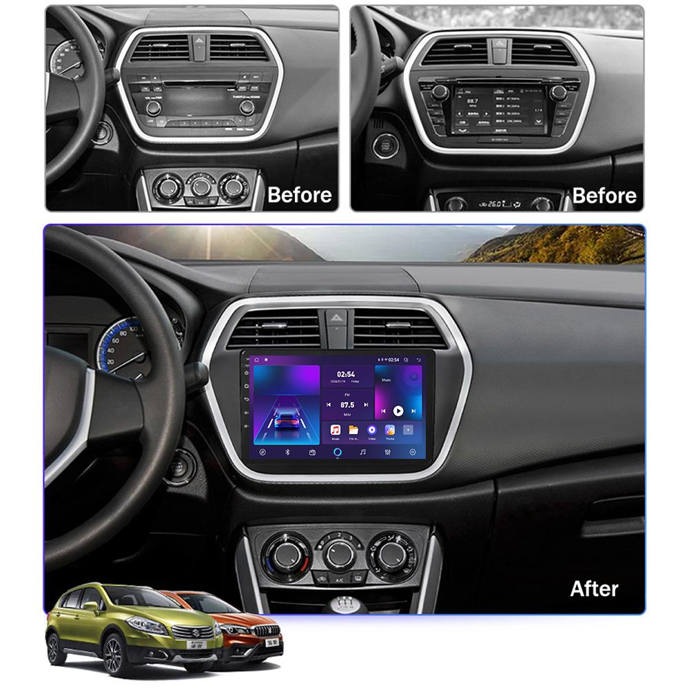 Автомобильная магнитола Android Car-Play для Suzuki SX4 2014-2021 Мультимедийный плеер Головное устройство Стерео Навигация GPS BT WIFI, 2+64ГБ