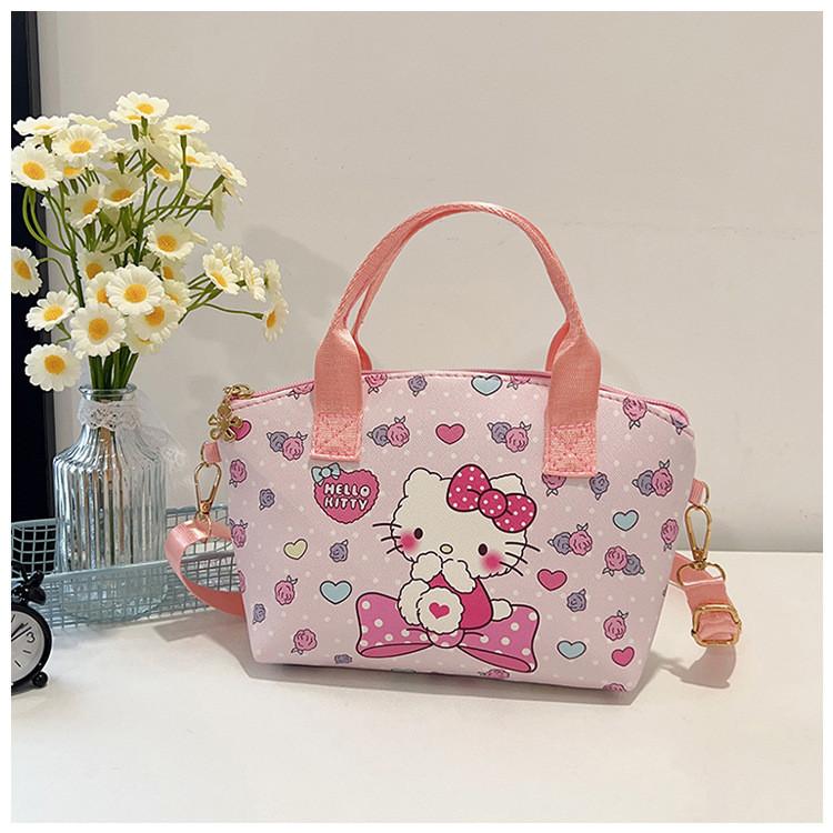 Minnie Kuromi Cinnamoroll Hello Kitty Melody Cartoon Leather Crossbody Bag With Pu Material For Casual Day Use