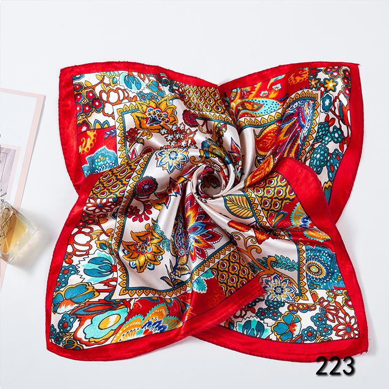 50cm Small Square Scarf Butterfly Floral Small Neck Scarf Bag Accessories Square Scarf