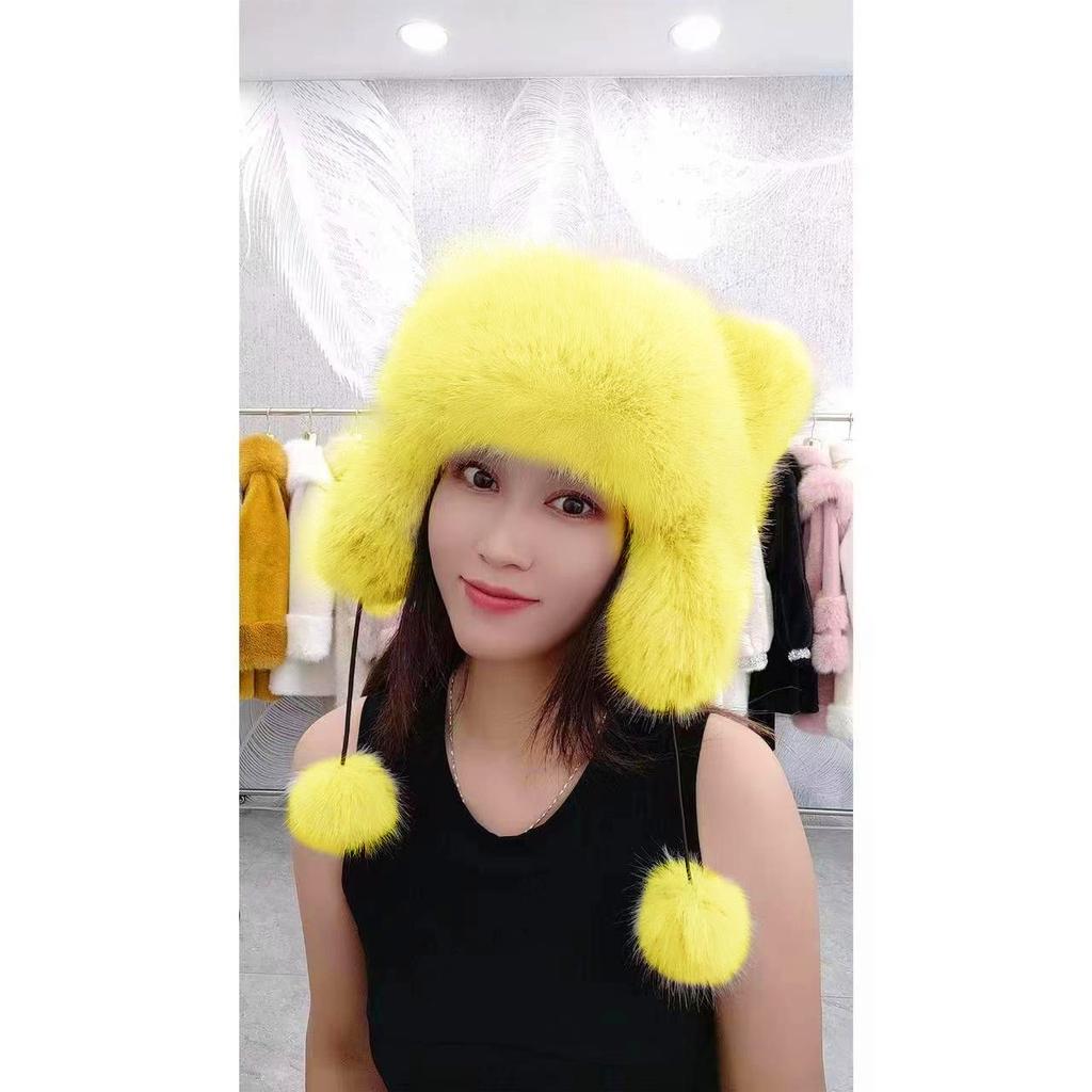 Енотовые наушники Енотовый мех Плюшевые шапки Осенние и зимние шапки для мужчин и женщин