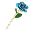 Long Stem Dipped 24k Gold Rose in Gift Box with Stand (Light blue Rose with Stand)