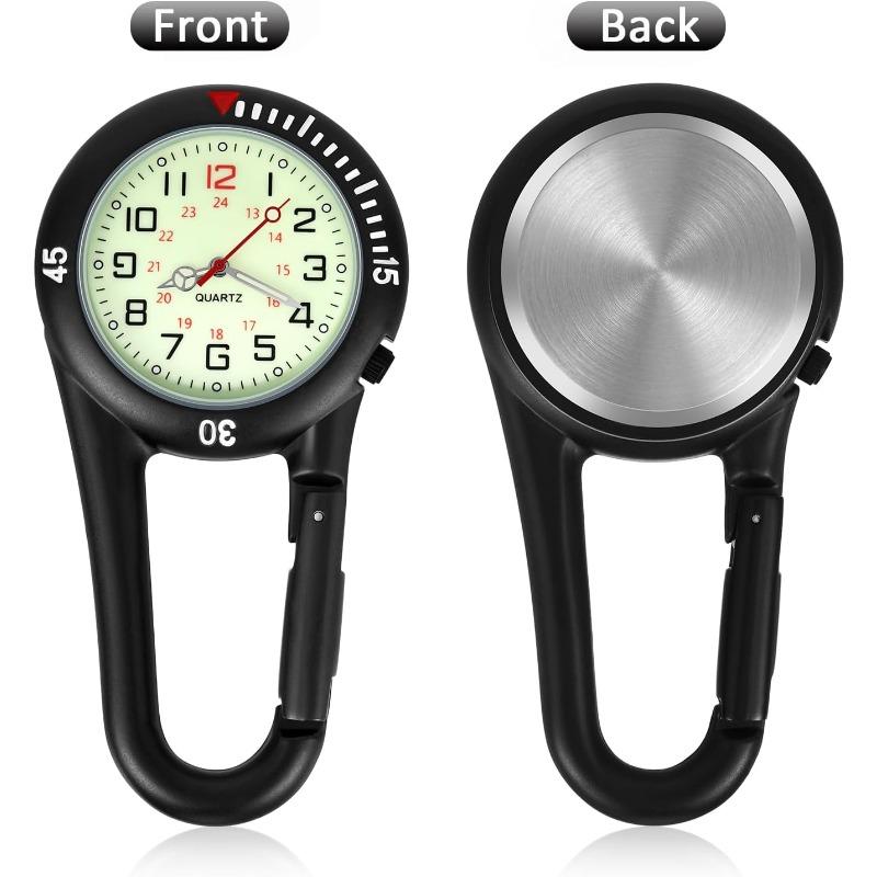 New Mini Metal Alloy Multifunctional Mountaineering Buckle Clip On Watch For Loop Uniform Outdoor Sports Fans With Luminous