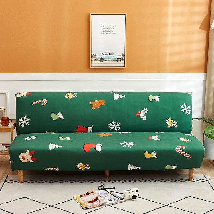 Elastic Fabric All-Inclusive Printed Sofa Towel Folding Sofa Bed Sofa Cover Without Armrest