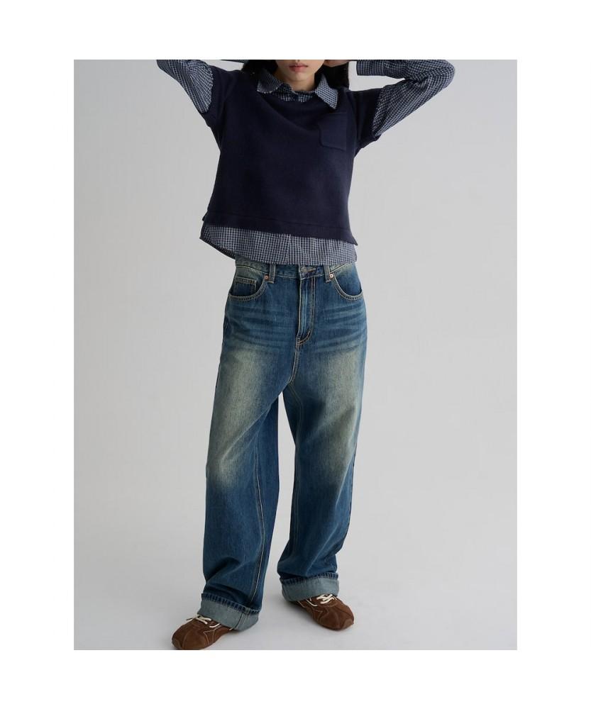 8SECONDS Color-Block Short Sleeve Pullover Navy