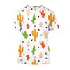 Trend 3D Cactus Printed T-shirts Ugly Unisex Baggy Vintage Cottagecore T Shirt For Men Fashion Clothing Sportswear