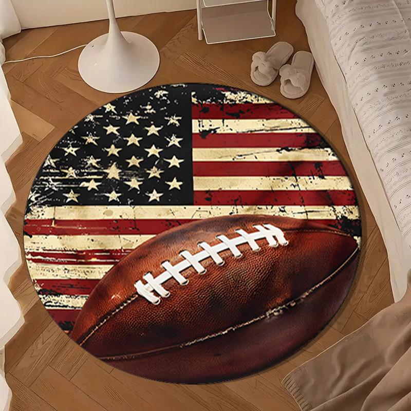 Baseball Passion And Heritage Round Rug for Livingroom,Bedroom, Palyroom, Chair Rug, Area rug, Circle Carpet, Large Size Fan Christmas gift