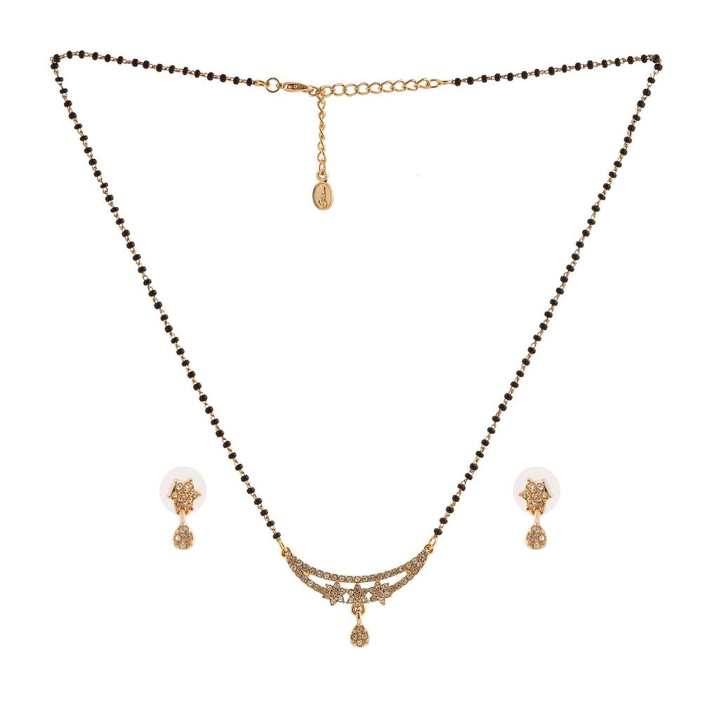 Комплект колье Estele с позолотой 24 карата и тремя звездами Mangalsutra