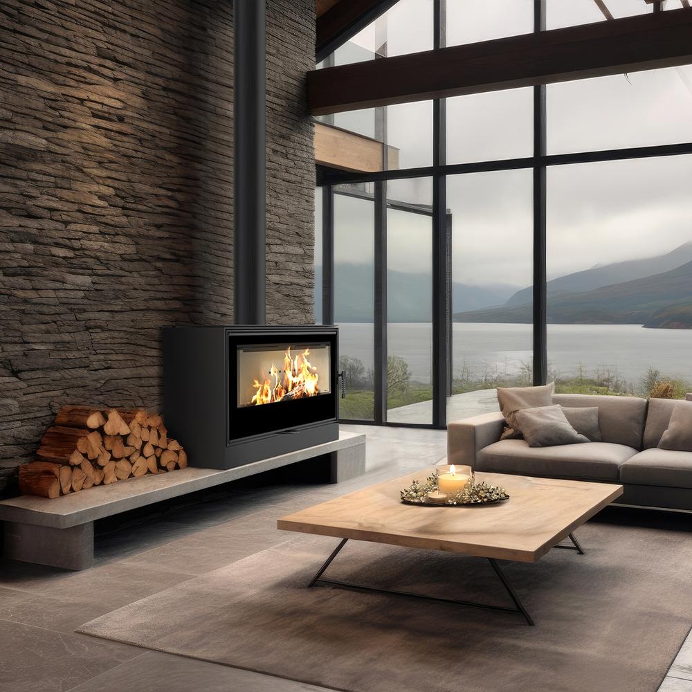 Wood burning steel stove KRATKI KARI 95 Ø 180 14 kW