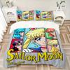 3pcs Sailor Moon Printed Quilt Set - Soft and Comfortable Quilt Cover for Bedroom, Guest Room and Dormitory Decorative Bedding Set 1 Duvet Cover + 2 P