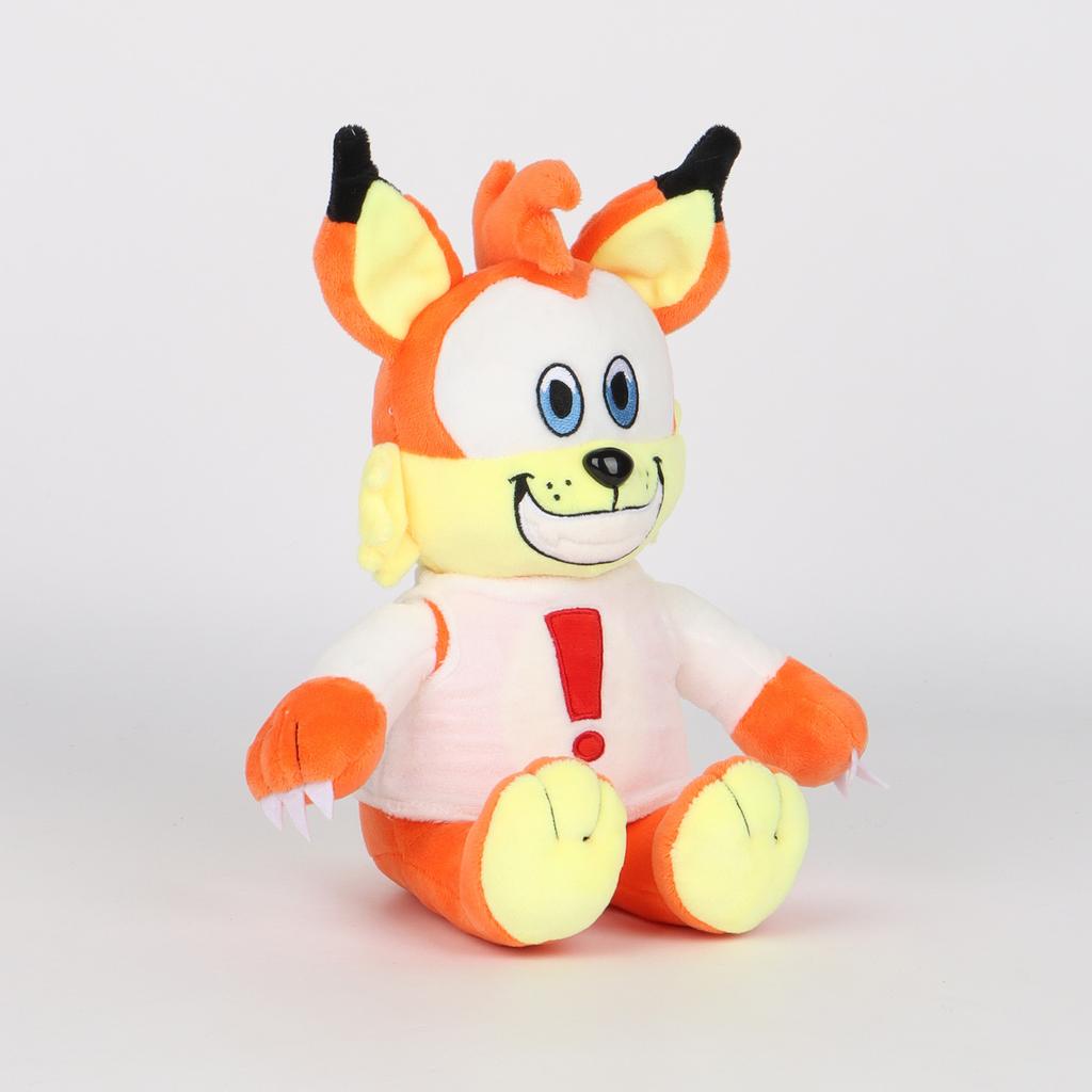 Милая аниме-плюшевая игрушка Bubsy Cat, забавный мультяшный оранжевый кот, фигурка из игры/аниме, животное-аксессуар из фильма, лисья подушка, подарки для детей