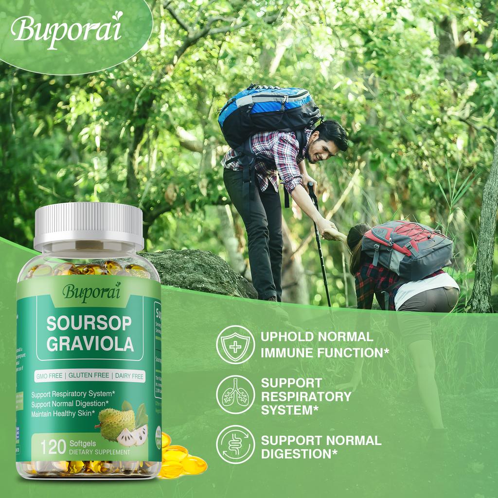 Капсулы с натуральным экстрактом сметанного яблока, Экстракт сметанного яблока, Легко усваивается, Подходит для взрослых