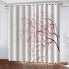 Pink Botanical Peach Tree Branch 3D Pattern Shade Curtains 2 Panel Luxury Classical Living Room Bedroom Window Decor Curtains