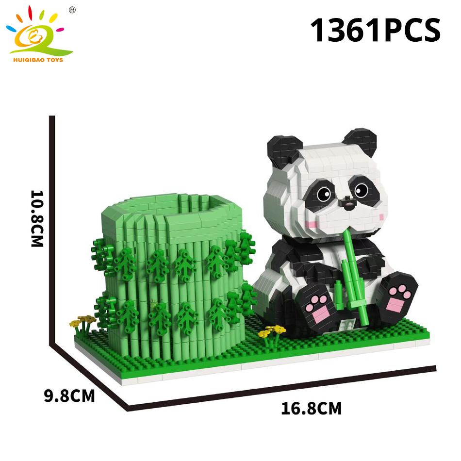 Cute Panda Micro Building Blocks 3D Diamond Small Model Animals Bricks DIY Construction Toys for Children Kids Friend