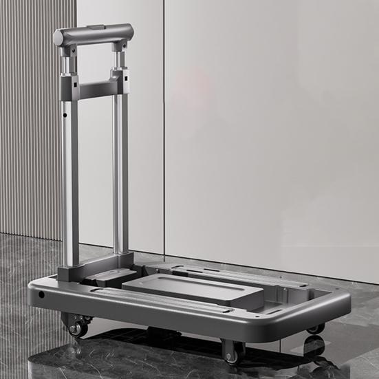 Folding Hand Truck with Wheels 110lbs Load-capacity Rustproof Corrosion Resistant Collapsible Trolly Portable Dolly Luggage Cart