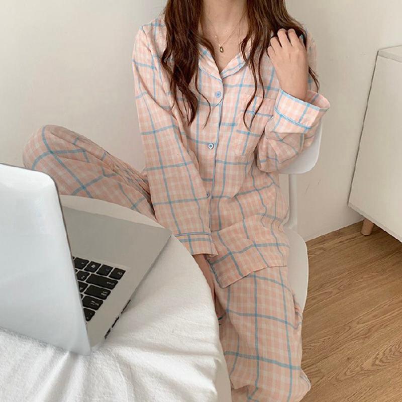 Spring and Autumn Ladies Long-Sleeved Long Pants Pajamas Homewear Set Girls Ins Style Student Pajamas Homewear