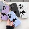 Cute Cat Soft Silicone Case For Xiaomi Redmi Note 13 Pro 13C 14T Poco Samsung A55 M35 S24 Plus Huawei Honor 200 Lite iPhone Realme 8 Shockproof Cover