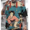 Summer Japanese style T-shirt men's Ukiyoe pattern T-shirt 3D printing