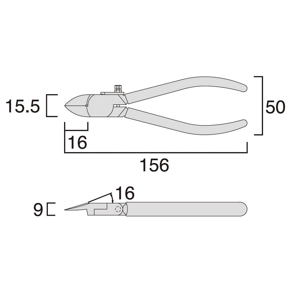 Fujiya Пластиковые кусачки пружинные 90PR 150мм (Круглое лезвие, прикреплено) Нет.