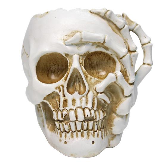 Кашпо в виде черепа, смола, кашпо в виде человеческого черепа, атмосферостойкое, готическое кашпо для посадки суккулентов, для использования в помещении и на улице