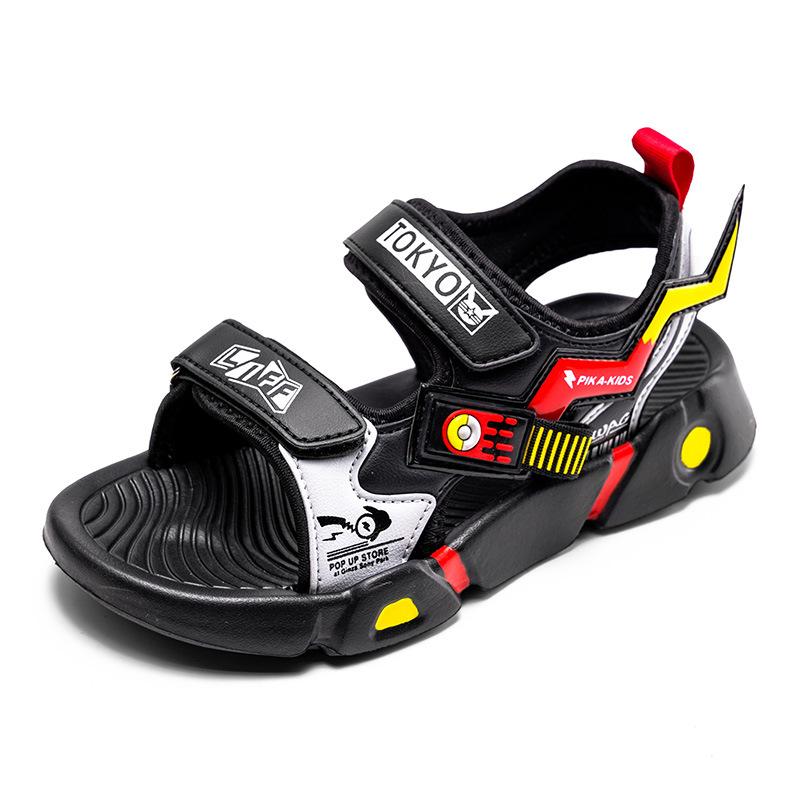 Children's sandals open-toed beach shoes cartoon children's Pikachu sandals soft sole non-slip wholesale one piece