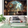 One piece of steampunk-themed backdrop cloth with a retro industrial theme made of durable polyester fabric.