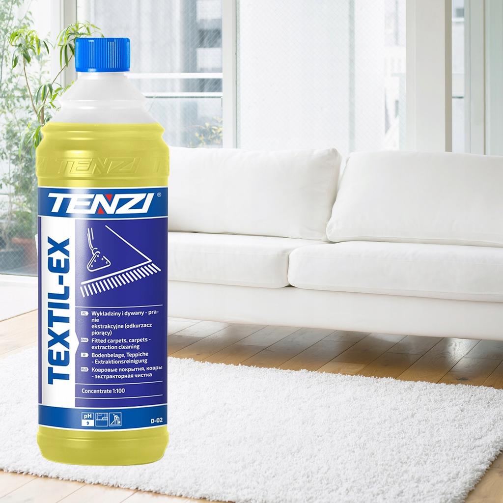 Tenzi Textil-Ex 1L Płyn + Szczotka Do Prania Czyszczenia Tapicerki Dywanów
