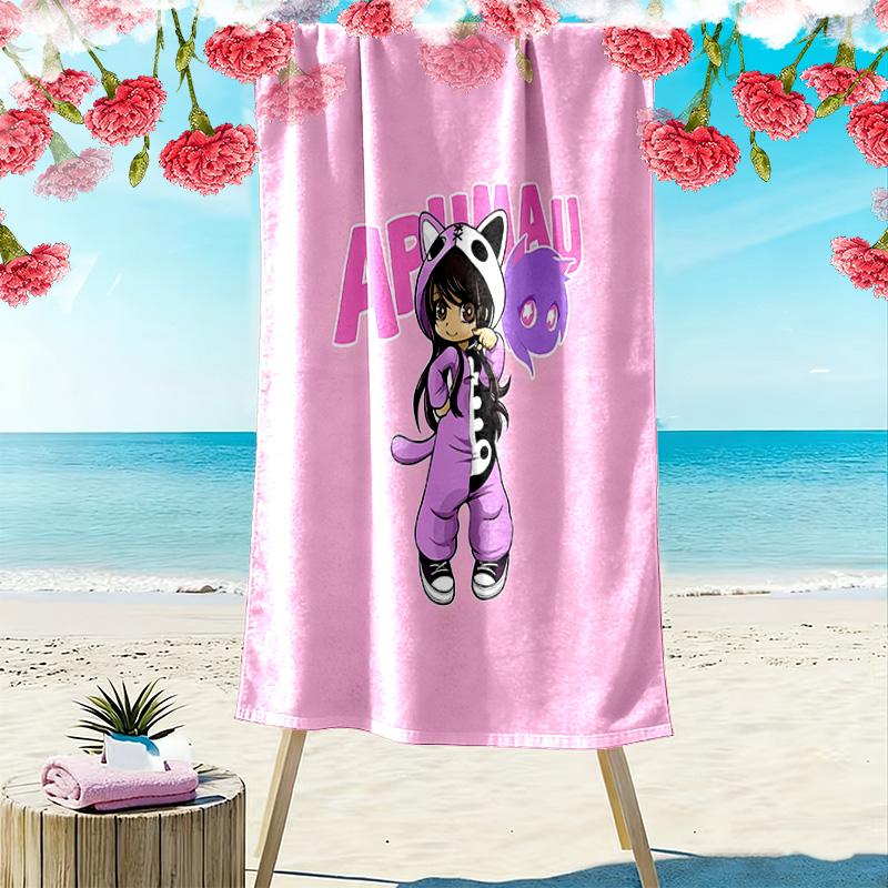 Aphmau Print Beach Towel, Large Soft Quick Dry Towel for Beach Camping Swimming