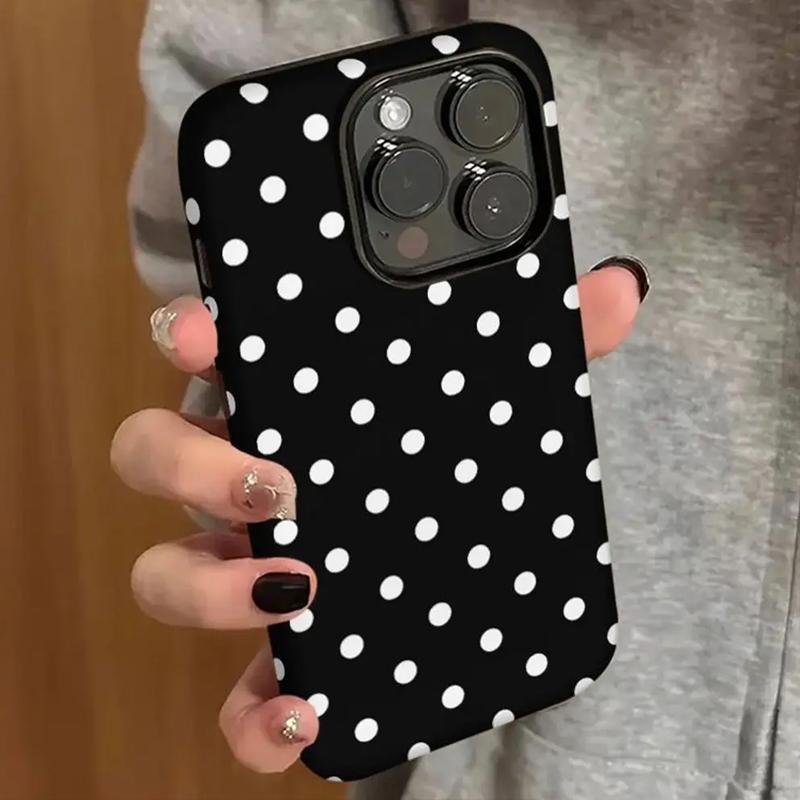 Белый чехол для телефона в горошек для IPhone 17 Air 16 15 14 13 12 11 Plus Pro Max Противоударный бампер Защитная крышка INS Мягкий Funda