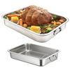 Stainless Steel Baking Tray Heavy Duty Turkey Roasting Pan Oven Flat Rack Induction Roast Tray for Chicken Vegetable Lasagna