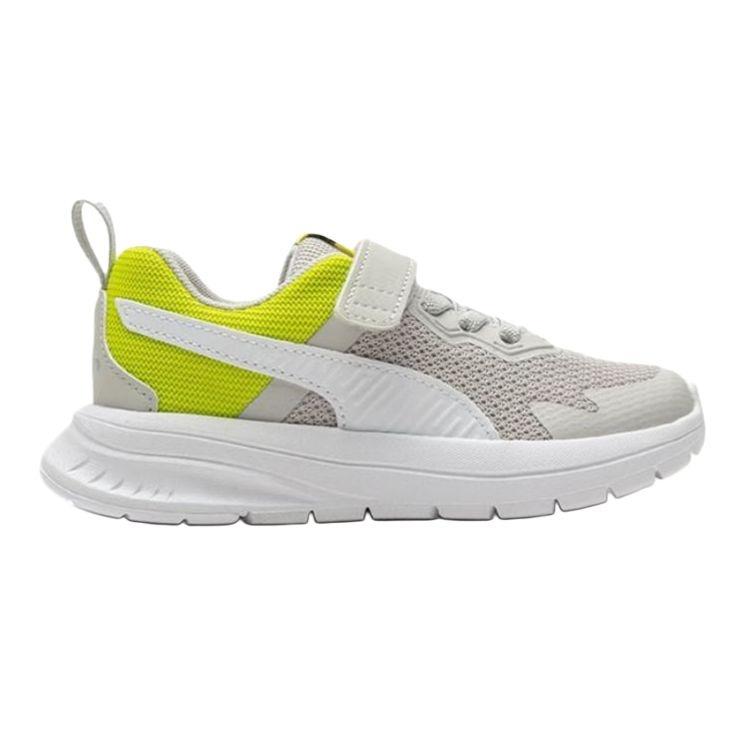 PUMA Evolve Mesh Run Mesh Fabric Cushioning, Wear Resistant Low top Kids' Running Shoes Green Gray Kids' 386239-10