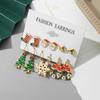 Christmas Earrings Set 6 Pairs Set Exquisite Snowflake Fashion Earrings Christmas Tree Santa Earrings Christmas Socks Stud Earrings Set