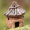Cartoon Retro Thatched House Crafts Sculpture Moss Miniature Landscape Flower Pot Garden DIY Decoration Supplies