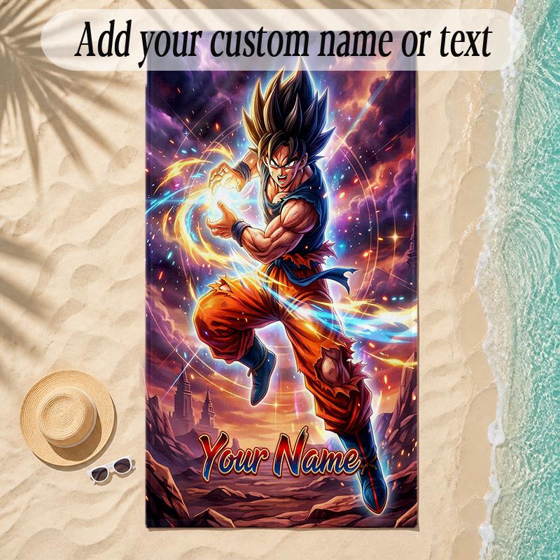 Beach TowelDragon Ball Custom Name Text Personalized Soft Towel for Beach Pool Indoor Home Decor Gift