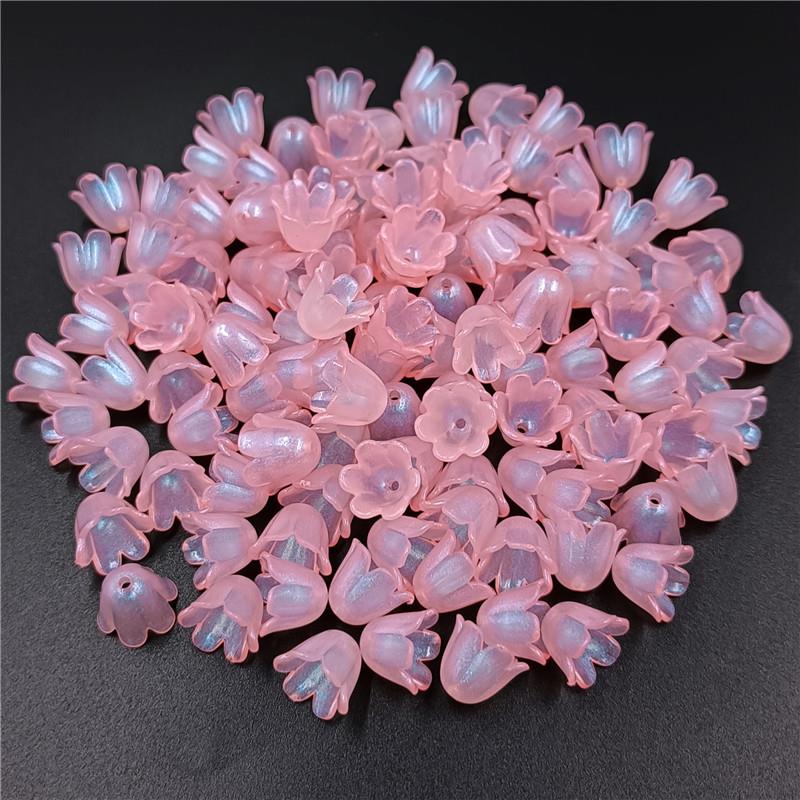 New AB/Solid Flower Holders for Bracelet Lily of the Valley Acrylic Loose Beads Making DIY Jewelry Accessories 20Pcs Necklace