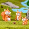 3Pcs/Set Squirrel Animal Model Art Crafts DIY Miniature Landscape Garden Decor