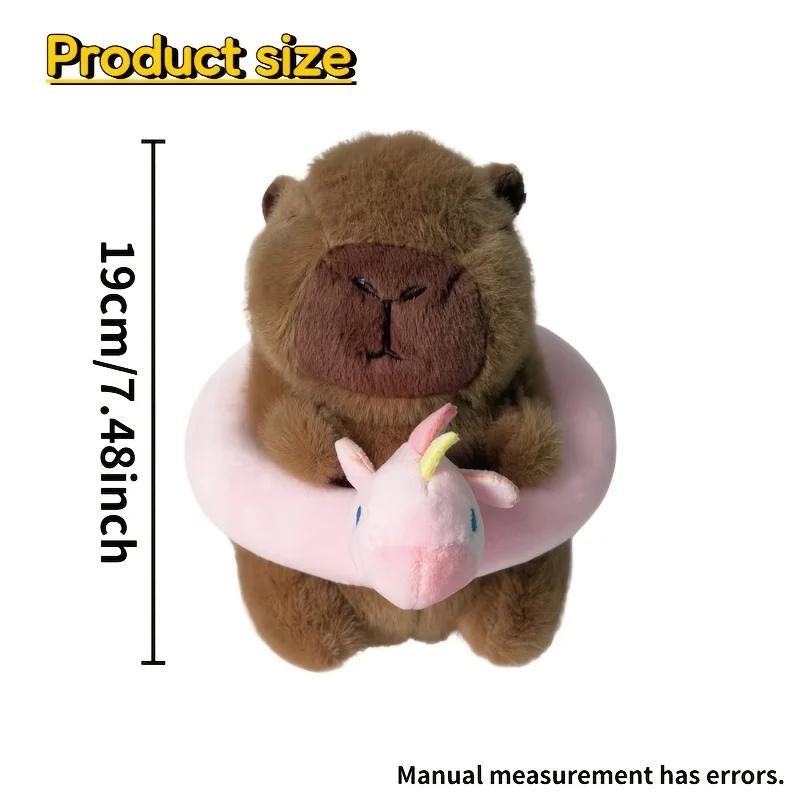 Cute Capybara Swimming Circle Plush Toys – Frog/Duck/Dolphin/Mouse Soft Doll Pillows Birthday Gift & Claw Machine Toys for Kids