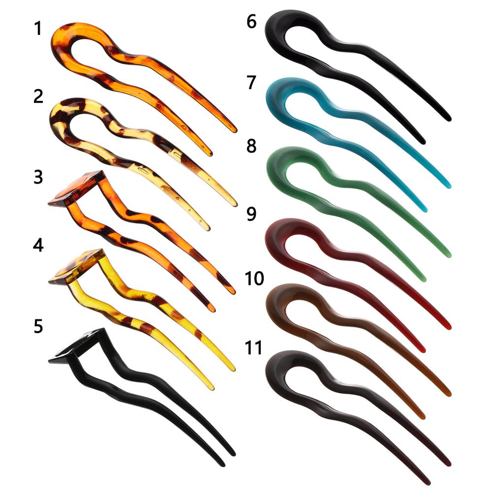 U Shaped Hairpin French Style Hair Stick Shell Hair Pin Metal Hair Pin Fork Sticks Pins for Women Girls Hair Styling Accessories