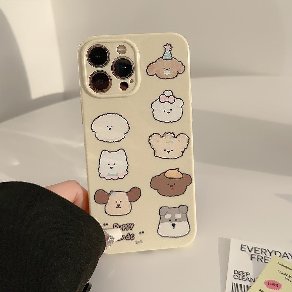 Cute Puppy Head Iphone14 Mobile Phone Case Apple 13 Cartoon 11 Silicone 16 Soft 12 Suitable for 15promax