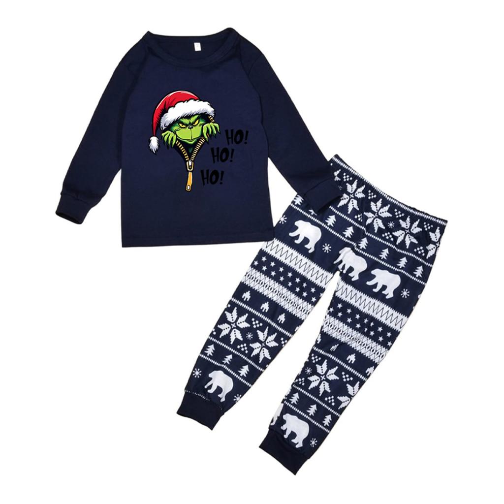 Christmas Prints Family Matching Long Sleeve Tops+Pants Set Family Matching Sets