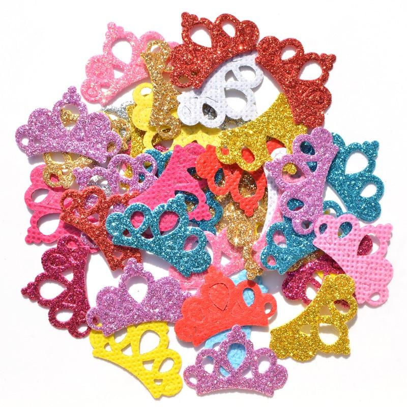 80 шт смешанные блестящие тканевые нашивки с блестками, аппликация в виде короны для рукоделия/одежды, аксессуары для скрапбукинга «сделай сам»