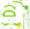 6pc grout cleaning brushes with handles tile grout brush floor grout cleaner green