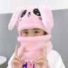 1-12Y Winter Cartoon Rabbit Coral Velvet Cap Plush Balaclava Kids Caps Double Fleece Baby Scarf Hat  Baby Accessories