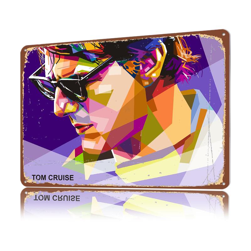 Tom Cruise D Texture Printed Poster Custom Vintage Metal Tin Plate Sign for Wall Art Home Decoration Aesthetic Decor Luxury