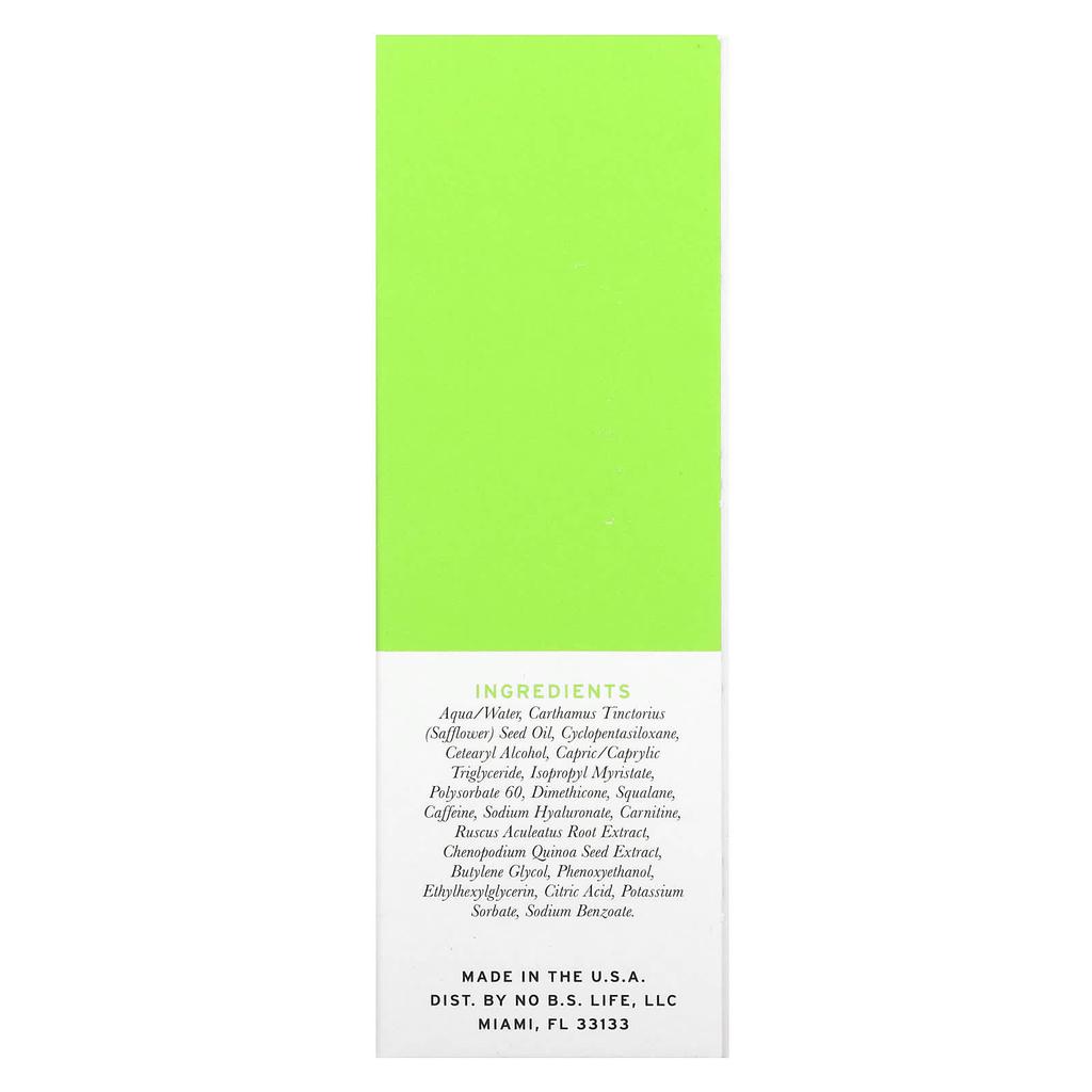 No BS Skincare Caffeine Eye Cream, 0.5 Fl Oz (15 Ml)