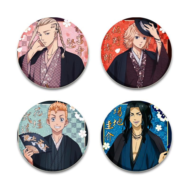 32/44/58mm Tokyo Revengers Brooch On Backpack Handmade Round Badges Anime Icon Badges for Clothes Hat Gifts Lapel Pins Accessories
