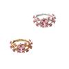 Elegant Flower Crystal Ring Light Luxury Finger Jewelry Sweet Rhinestone Ring  Girls